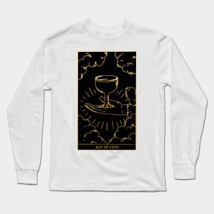 Ace Of Cups - Tarot Card Print - Minor Arcana Long Sleeve T-Shirt